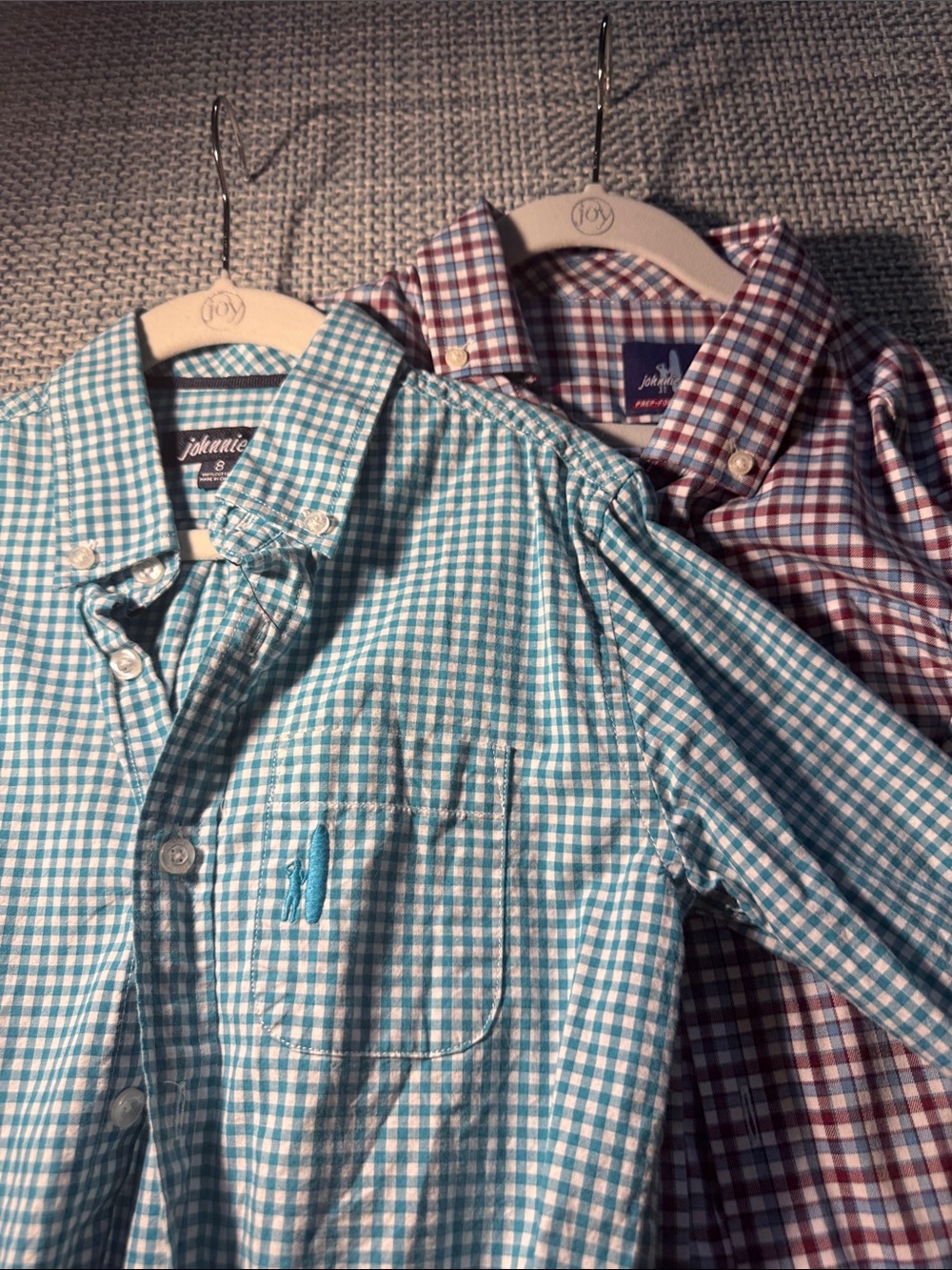johnnie-O Blue Gingham & Burgundy Plaid Button-Down Duo